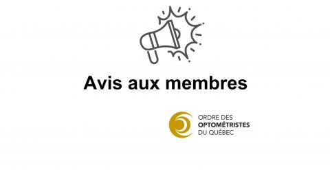 Avis aux membres infos